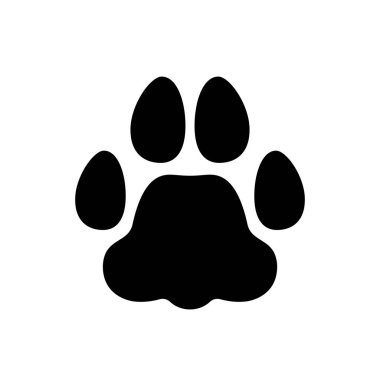 Düz doğrusal tasarım. Sembol, logo, amblem. Uygulamalar, web siteleri ve genel kullanım için iz simgesi. Hayvan Pençe baskı - Vektör