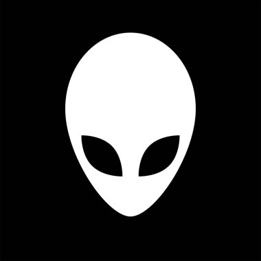 Uygulamalar ve web siteleri için dünya dışı uzaylı yüzü ya da baş sembolü düz simge. Vektör illüstrasyonu.