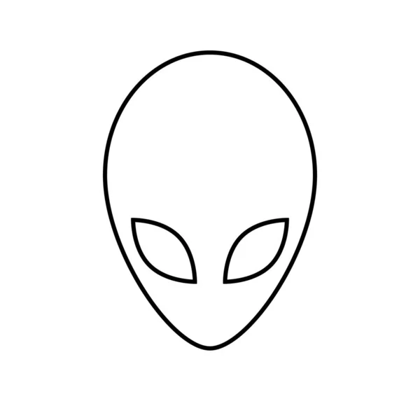 Extraterrestre Visage Extraterrestre Symbole Tête Icône Plate Pour Les Applications — Image vectorielle