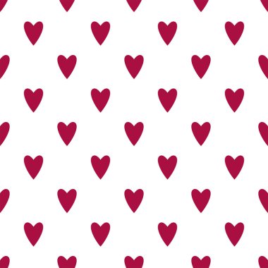 Kalpler kusursuz desen. Beyaz ve kırmızı retro arka plan. Soyut geometrik şekil dokusu. Duvar kağıtları, sarma, tekstil için tasarım şablonu. Vektör İllüstrasyonu