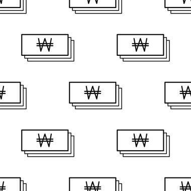 Kağıt para sorunsuz desen. Beyaz ve siyah sikke ile kazanılmış işareti. Soyut geometrik şekil dokusu. Duvar kağıtları, sarma, tekstil için tasarım şablonu. Vektör İllüstrasyonu