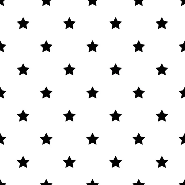 Gwiazda Bez Szwu Wzór Białe Czarne Tło Abstrakcyjna Tekstura Kształtu — Wektor stockowy
