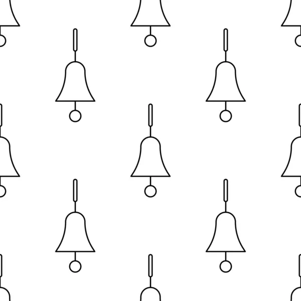 Σύμβολο Κουδουνιού Χωρίς Ραφές Λευκό Και Μαύρο Φόντο Αφηρημένη Γεωμετρική — Διανυσματικό Αρχείο