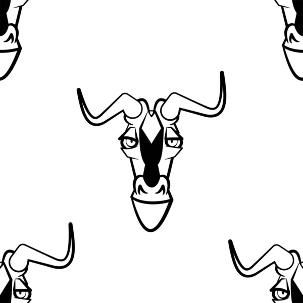 Смешной Мультяшный Персонаж Антилопы Бесшовный Шаблон Дизайн Шаблона Обоев Обертывания — стоковый вектор
