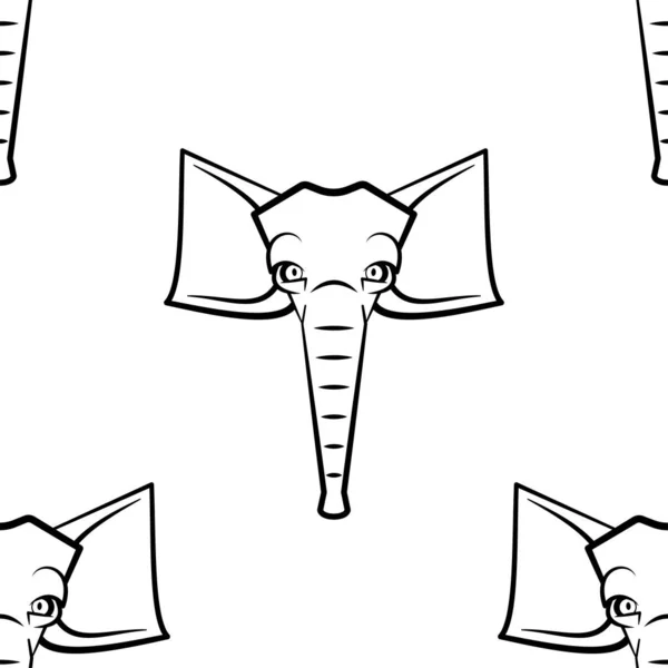 Divertido Personaje Dibujos Animados Elefante Pequeño Patrón Sin Costuras Plantilla — Vector de stock