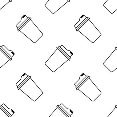 Bir içki sorunsuz desenli kağıt veya plastik bardak. Arka plan. Soyut geometrik şekil dokusu. Duvar kağıtları, sarma, tekstil için tasarım şablonu. Vektör İllüstrasyonu