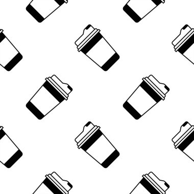 Bir içki sorunsuz desenli kağıt veya plastik bardak. Arka plan. Soyut geometrik şekil dokusu. Duvar kağıtları, sarma, tekstil için tasarım şablonu. Vektör İllüstrasyonu