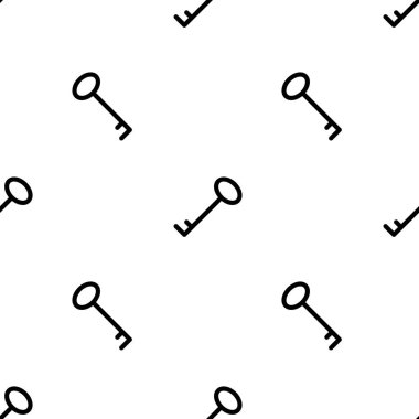 Anahtarlar sorunsuz desen. Beyaz ve siyah arka plan. Soyut geometrik şekil dokusu. Duvar kağıtları, sarma, tekstil için tasarım şablonu. Vektör Iii