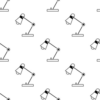 Masa lambası dikişsiz desen. Beyaz ve siyah arka plan. Soyut geometrik şekil dokusu. Duvar kağıdı, sarma, tekstil için tasarım şablonu. Vektör İllüstrasyonu