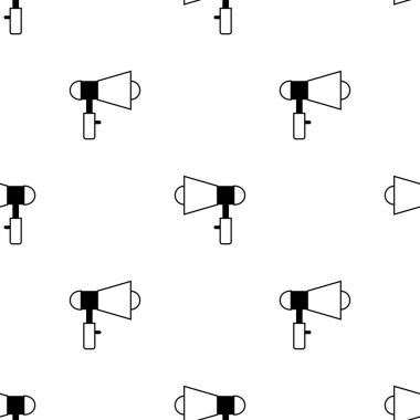 Hoparlör sorunsuz desen. Beyaz ve siyah arka plan. Soyut geometrik şekil dokusu. Duvar kağıtları, sarma, tekstil için tasarım şablonu. Vektör İllüstrasyonu