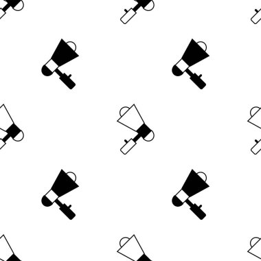 Hoparlör sorunsuz desen. Beyaz ve siyah arka plan. Soyut geometrik şekil dokusu. Duvar kağıtları, sarma, tekstil için tasarım şablonu. Vektör İllüstrasyonu