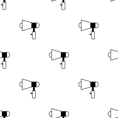 Hoparlör sorunsuz desen. Beyaz ve siyah arka plan. Soyut geometrik şekil dokusu. Duvar kağıtları, sarma, tekstil için tasarım şablonu. Vektör İllüstrasyonu