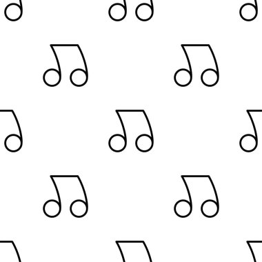 Müzik notaları kusursuz desen. Beyaz ve siyah arka plan. Soyut geometrik şekil dokusu. Duvar kağıtları, sarma, tekstil için tasarım şablonu. Vektör İllüstrasyonu