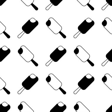 Dondurma dikişsiz desen. Arka plan. Soyut geometrik şekil dokusu. Duvar kağıtları, sarma, tekstil için tasarım şablonu. Vektör İllüstrasyonu