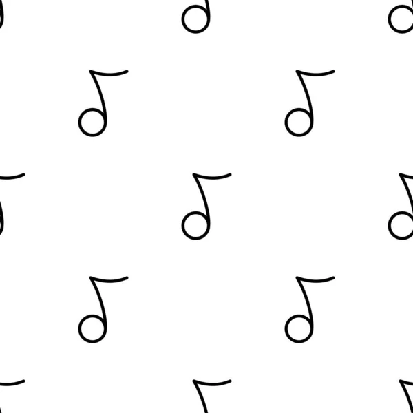 Музыкальные Ноты Бесшовный Шаблон Белый Черный Фон Абстрактная Геометрическая Форма — стоковый вектор