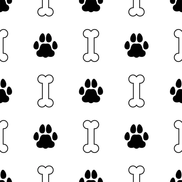Animal Footprint Bone Seamless Pattern Background Abstract Geometric Shape Texture — Stock Vector