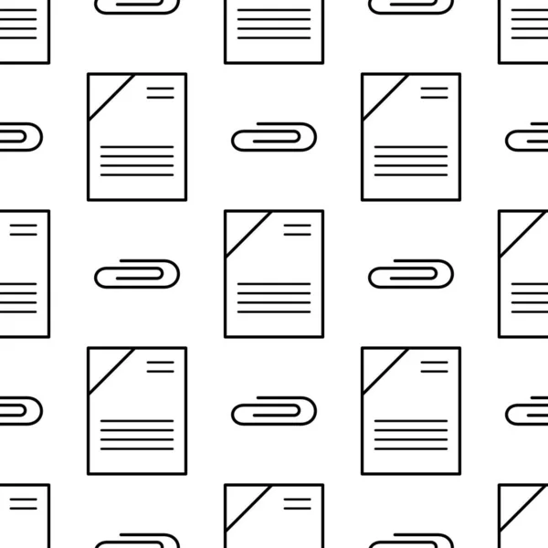 Pracovní Papír Ikona Papírového Klipu Sady Office Jsou Bezproblémové Pozadí — Stockový vektor