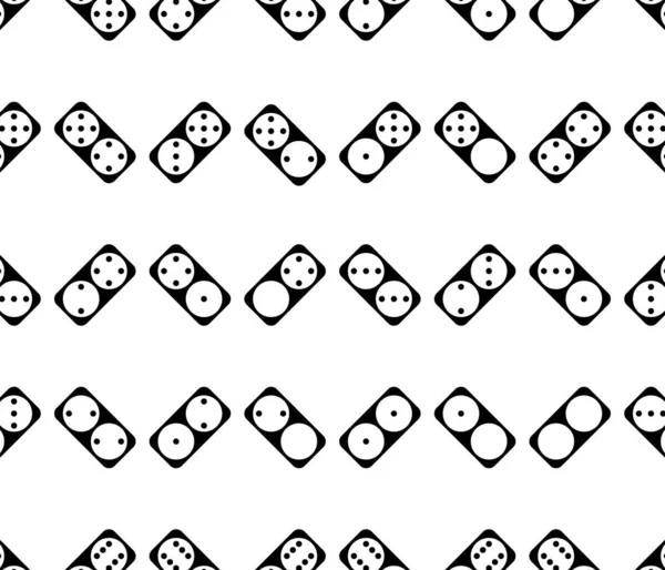 Flaches Lineares Design Dominosteine Nahtloses Muster Weißer Und Schwarzer Hintergrund — Stockvektor