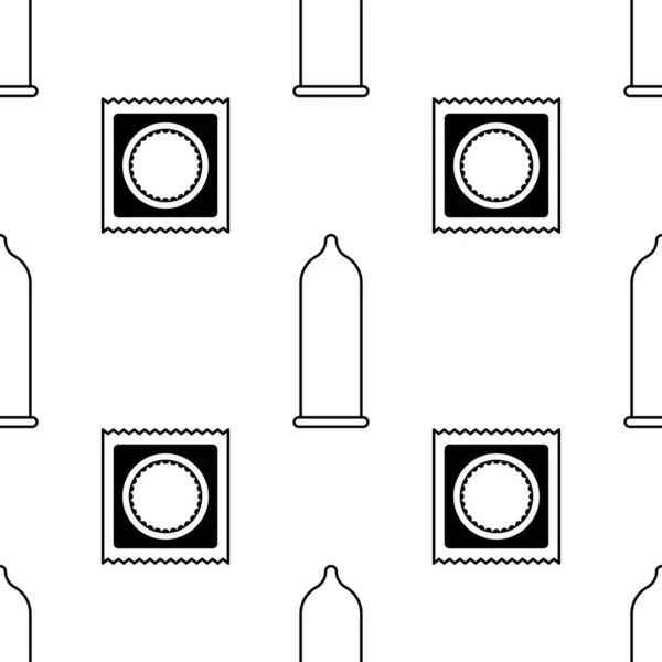 Tıbbi Prezervatif Simgesi Dikişsiz Desen Arka Plan Vektör Çizimi — Stok Vektör