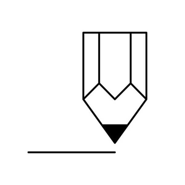 平面线性设计 应用和网站的铅笔图标 铅笔绘制的线条 矢量插图 — 图库矢量图片