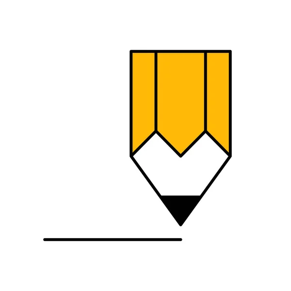 Płaska Konstrukcja Liniowa Ikona Ołówka Dla Aplikacji Stron Internetowych Ołówek — Wektor stockowy