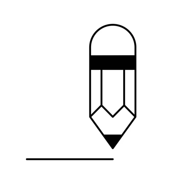 平面线性设计 应用和网站的铅笔图标 铅笔绘制的线条 矢量插图 — 图库矢量图片