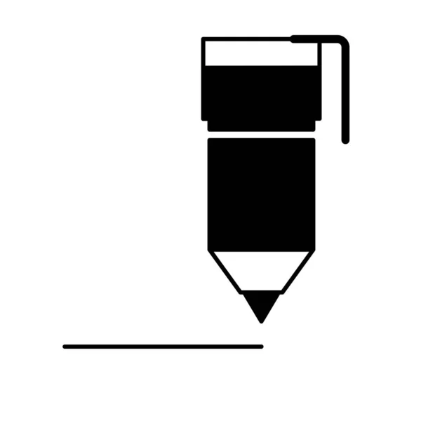 Επίπεδη Γραμμική Σχεδίαση Εικονίδιο Πένας Για Εφαρμογές Και Τοποθεσίες Web — Διανυσματικό Αρχείο