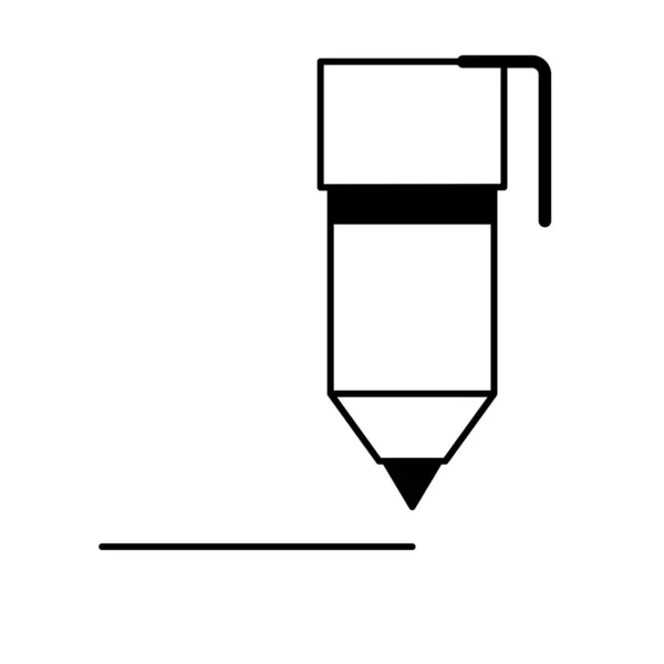 平面线性设计 应用和网站的笔图标 笔画线 矢量插图 — 图库矢量图片