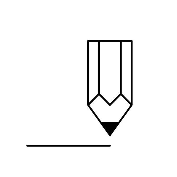 平面线性设计 应用和网站的铅笔图标 铅笔绘制的线条 矢量插图 — 图库矢量图片