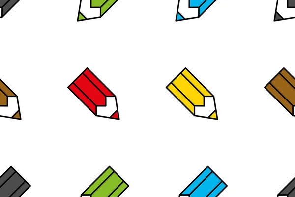 Lápices Color Patrón Sin Costuras Antecedentes Textura Forma Geométrica Abstracta — Archivo Imágenes Vectoriales