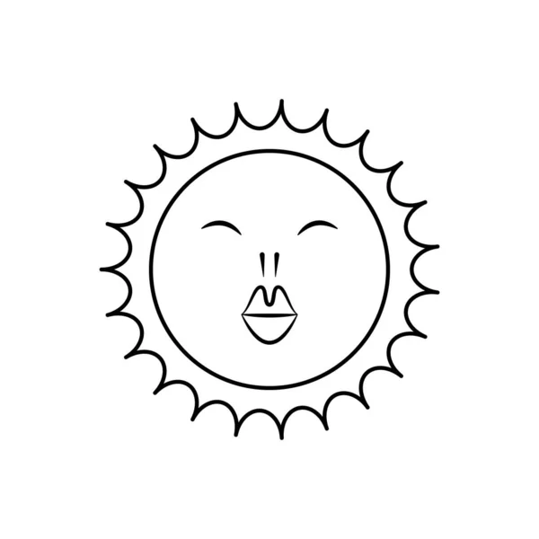 Ilustración Divertida Del Icono Del Sol Aislada Sobre Fondo Blanco — Vector de stock