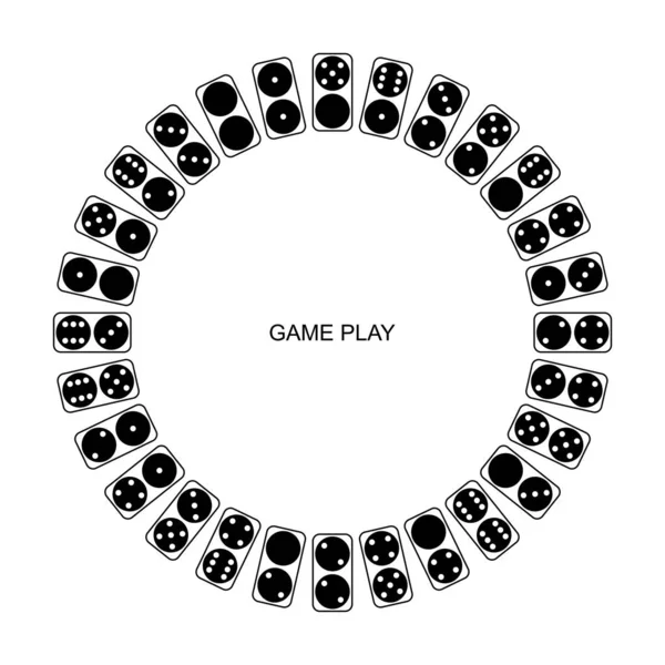 Círculo Dominó Cayendo Aislado Sobre Fondo Blanco Ilustración Del Esquema — Archivo Imágenes Vectoriales