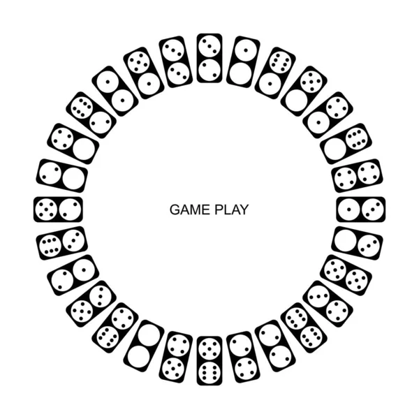 Círculo Dominó Cayendo Aislado Sobre Fondo Blanco Ilustración Del Esquema — Archivo Imágenes Vectoriales