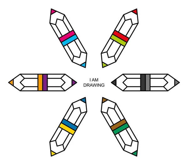 Diseño Lineal Plano Borrador Icono Lápiz Para Aplicaciones Sitios Web — Vector de stock