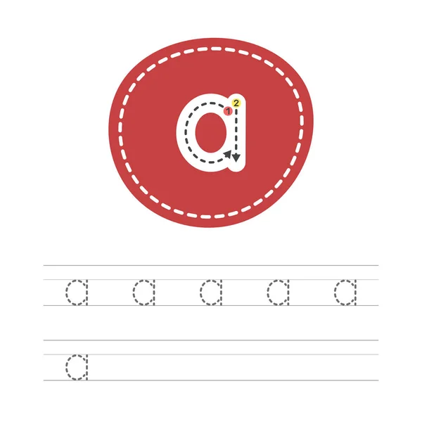 Apprendre Écrire Une Petite Lettre Une Fiche Pratique Ensemble Exercices — Image vectorielle