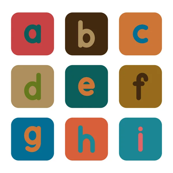 Английский Алфавит Маленьких Букв Card Set Children Development Education Векторная — стоковый вектор