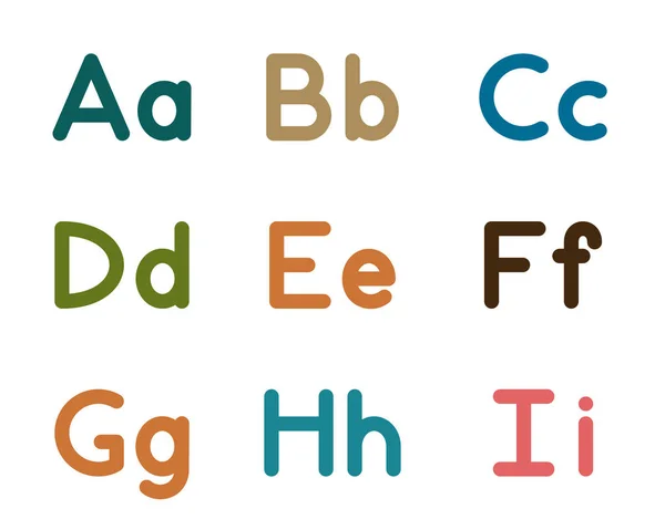 Englisches Alphabet Karte Aus Einem Set Für Die Entwicklung Und — Stockvektor