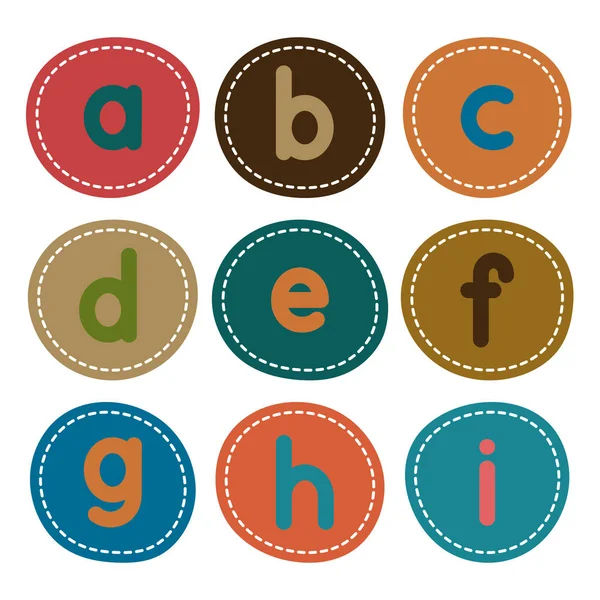 Englisches Alphabet Aus Kleinen Buchstaben Karte Aus Einem Set Für — Stockvektor