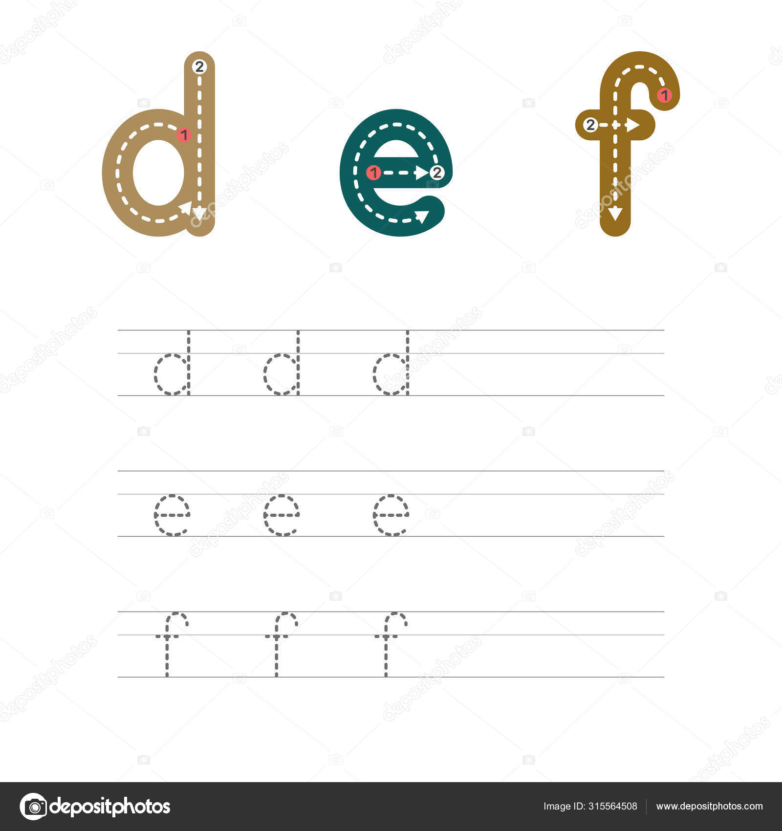 Learning Write Letter Practical Sheet Set Exercises Development