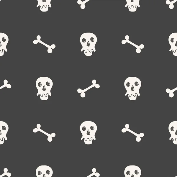 Düz Doğrusal Tasarım Nsan Kafatası Kemiklerinin Kusursuz Dokusu Duvar Kağıdı — Stok Vektör