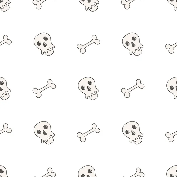 Düz Doğrusal Tasarım Nsan Kafatası Kemiklerinin Kusursuz Dokusu Duvar Kağıdı — Stok Vektör