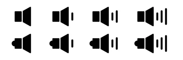 平面线性设计 一组音量图标 黑色音量的图标 应用程序和网站的信息声音图标 矢量说明 — 图库矢量图片