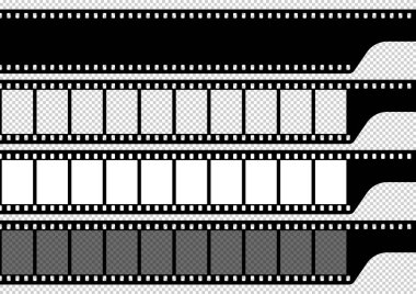 Siyah beyaz kamera film şablonu. Çerçevenin dik açıları. Vektör illüstrasyonu.