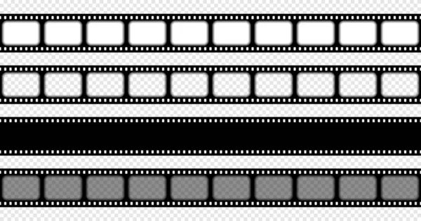 Fekete Fehér Kamera Film Sablon Keret Lekerekített Sarkai Vektorillusztráció — Stock Vector