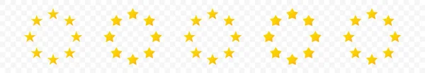 Значки Вектора Золотой Звезды Желтые Звёзды Форме Круга Векторная Иллюстрация — стоковый вектор