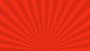 Geçmişe dönüş. Işınlar kırmızı. Çizgilerin bir noktadan hareketi. Çizgili arka plan. Vektör illüstrasyonu.