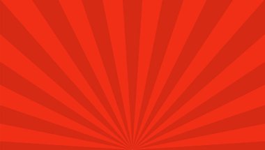 Geçmişe dönüş. Işınlar kırmızı. Çizgilerin bir noktadan hareketi. Çizgili arka plan. Vektör illüstrasyonu.