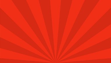 Geçmişe dönüş. Işınlar kırmızı. Çizgilerin bir noktadan hareketi. Çizgili arka plan. Vektör illüstrasyonu.