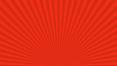 Geçmişe dönüş. Işınlar kırmızı. Çizgilerin bir noktadan hareketi. Çizgili arka plan. Vektör illüstrasyonu.