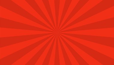 Geçmişe dönüş. Işınlar kırmızı. Çizgilerin bir noktadan hareketi. Çizgili arka plan. Vektör illüstrasyonu.